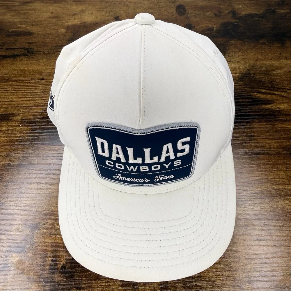 HOOey Dallas Cowboys America's Team Snapback Hat White Navy OSFA Cap